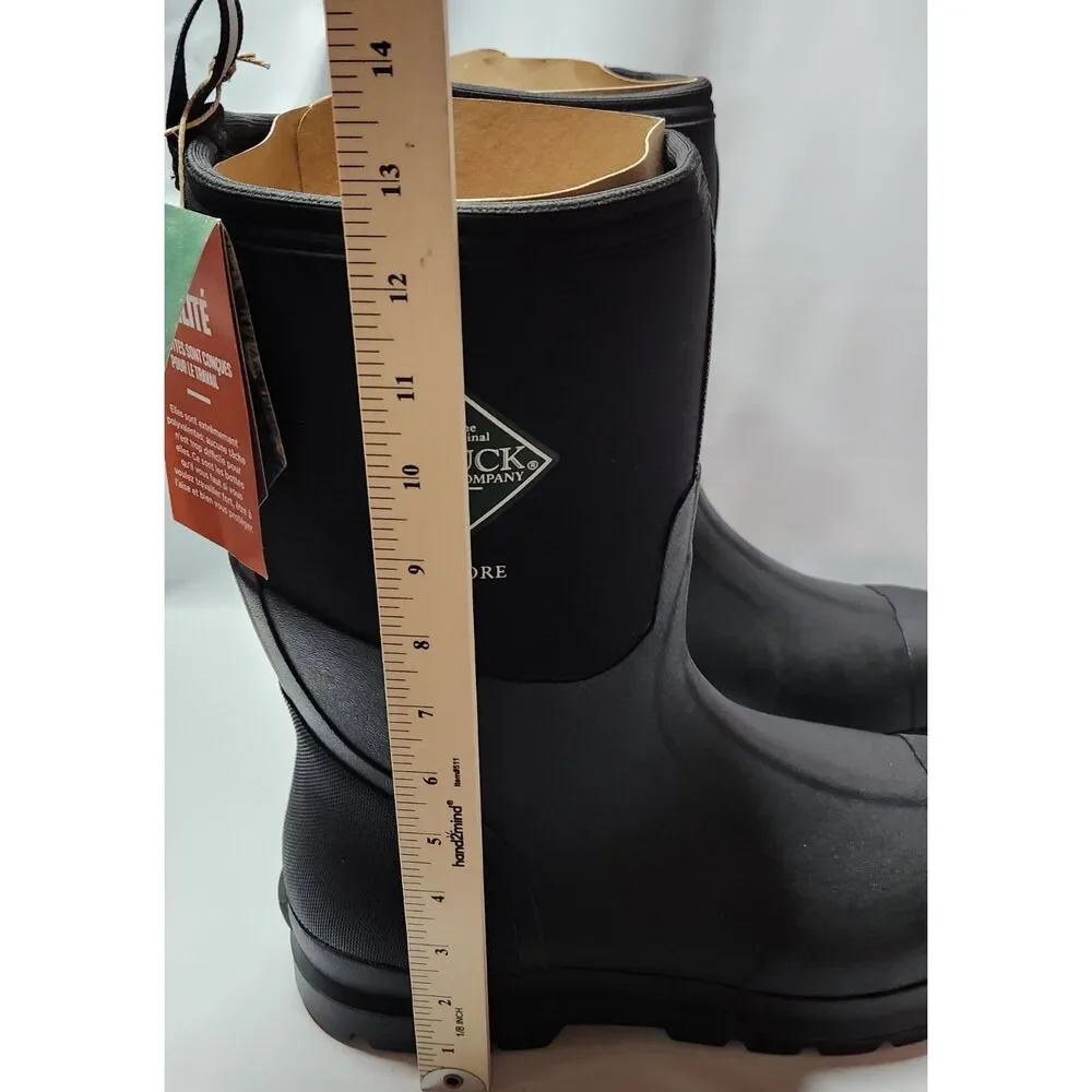 Muck Boot Chore Classic Mid Men’s Size 12 Black Waterproof Work Boots
